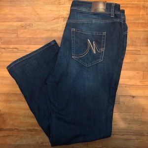 Maurices plus size dark wash boot cut/flare jeans
